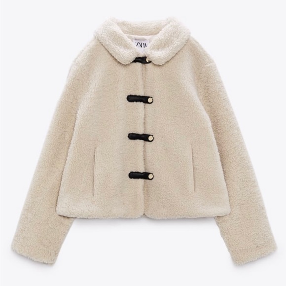 ZARA Cropped Fleece Jacket - Picture 1 of 7